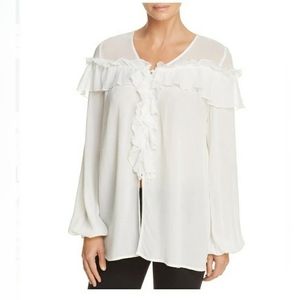 Band of Gypsies Womens bohemia Blouse‎ V-Neck Long Sleeve Ivory  Size M